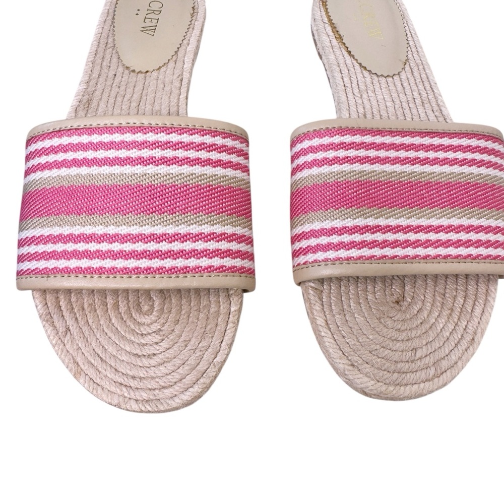 J. CREW Factory Striped Slide Sandals in Pink Size 9 - Picture 7 of 10